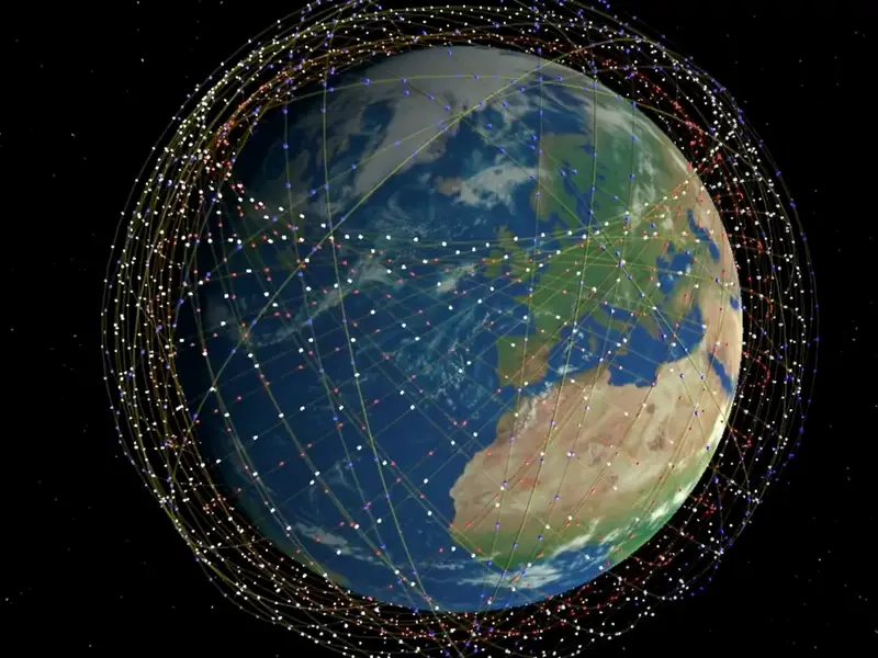 Starlink satellite network concept illustration